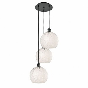 White Mouchette - 3 Light Cord Hung Multi Pendant In Modern Style-10.25 Inches Tall and 16.5 Inches Wide - 1 of 1