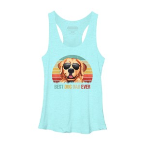 Women's Design By Humans Best Dog Dad Ever Golden Retriever By LuckyCharm99 Racerback Tank Top - 1 of 2