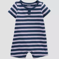 Carter's Just One You® Baby Boys' Striped Romper - Blue/Purple 6M