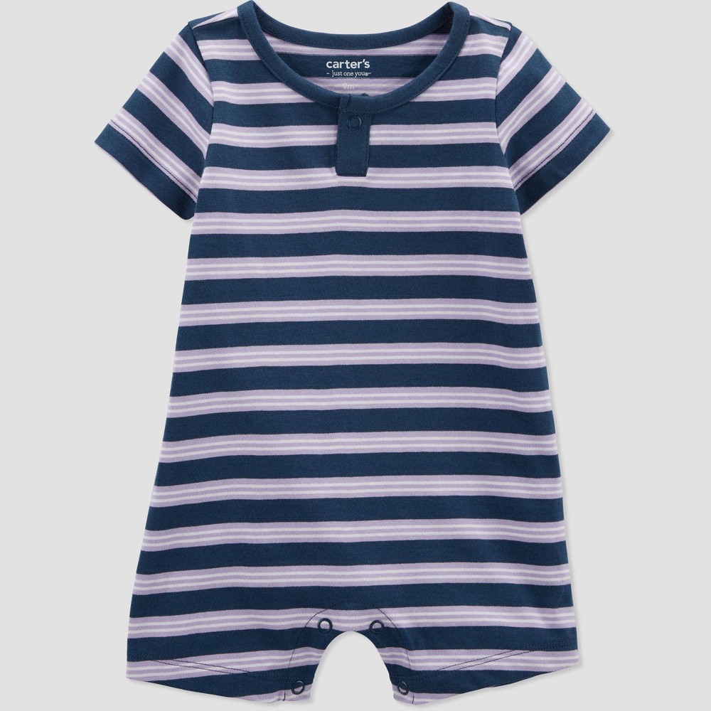 Carter's Just One You® Baby Boys' Striped Romper - Blue/Purple 18M (2 rompers)