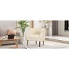Okak Fabric Accent Chair Button-Tufted Barrel Chair with Upholstered Elegant Club Chair with Birch Wood Legs for Living Room Bedroom - 2 of 4