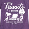 Girls' - Peanuts - Charlie Brown Records Fitted Short Sleeve Graphic T-Shirt - 2 of 4
