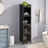 Fontoi Decorative Storage Cabinets, Storage Cabinet with Five-tier Storage and Glass Doors for Entryway Living Room, Black, 14.17"*60.62"*13.78" - 4 of 4