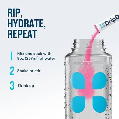 DripDrop Zero Sugar Plus Target Exclusive Variety Dietary Supplement Powder - Cherry Limeade & Raspberry Lemonade - 16ct