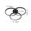 VYNXARIA Modern 20-Inch 3-Ring Flush Mount Ceiling Light ¨C Artistic Illumination for Any Room,Black - 3 of 4