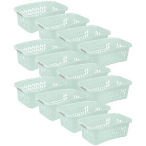 Sterilite HipHold Laundry Basket, 1.5 Bushel Plastic Clothes Hamper, Mint, 12 Pk - 1 of 4