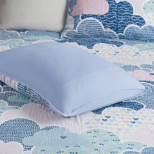 5Pcs coverlet Set Kids Cloud Print Reversible Quilt for All Seasons, Pre-Washed Cotton with Decorative Pillows - 1 of 4