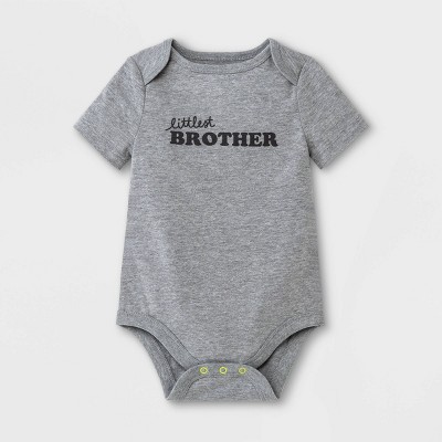 Baby Boys' Brother Short Sleeve Bodysuit - Cat & Jack™ Gray 6-9M