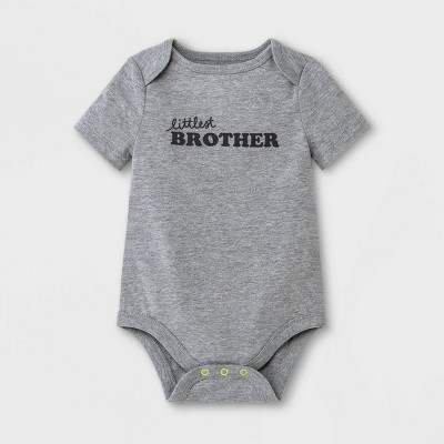 Image of Baby Boys' Brother Short Sleeve Bodysuit - Cat & Jack™ Gray 12M