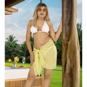HAPPY BAY Sarong for Women Chiffon Cover Up Short Women's Summer Pool Beach Wrap Skirt Bikini Cover-ups Dress - 1 of 4