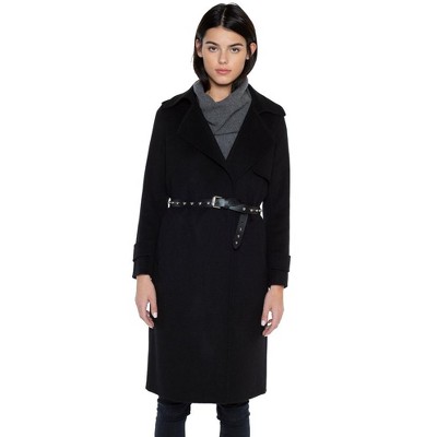 Jennie Liu Women's Cashmere Wool Double-faced Overcoat (1981, Black ...