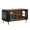 DSVIMOY Spacious Cat House with Glass for Living Room, Hallway, Study and Other Space, Black&Brown, 55.12"*22.83"*29.92" - 3 of 4