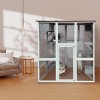 Wooden Catio Outdoor Cat Enclosure, Outdoor Cat House With Weatherproof, Large Solid Wood Cat Cage Playpen With 6 Jumping Platforms-Cuddlewood - 2 of 4