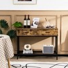 Costway Console Table Industrial Large Drawers Storage Shelf Narrow Entryway Hallway - 2 of 4