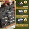 Dresser 15-Drawer Fabric Storage Tower Chest for Bedroom, Closet, Hallway, Entryway with Deep Drawers Organizer Unit, Charcoal Black Wood Grain Print - 4 of 4