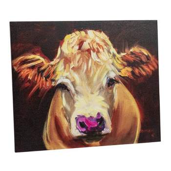 24"x20" Canvas Wall Décor with Cow - Storied Home