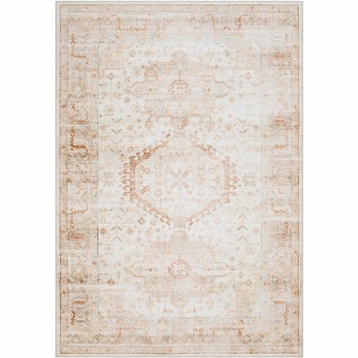 Hauteloom Laran Rust Distressed Washable Area Rug