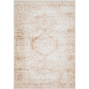 Hauteloom Laran Rust Distressed Washable Area Rug - 1 of 4