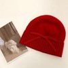 Anna-Kaci Women's Soft Knit Cuffed Beanie Hat with Ribbed Foldover Hem and Delicate Bow Detail - 3 of 4