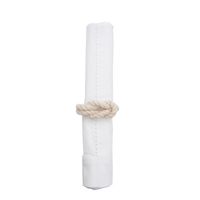 C&F Home White Rope Napkin Ring, Set of 4