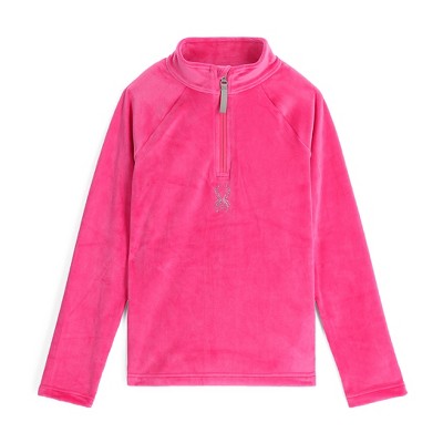 Spyder Girl's Shimmer Bug Half Zip T-neck Ski Base Layer Jacket, Pink ...