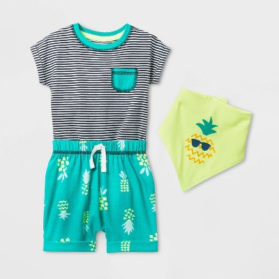 cat and jack pineapple romper