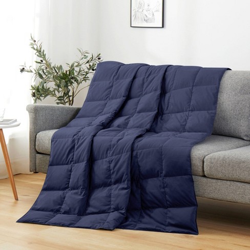 Peace Nest Ultra Lightweight Throw Blanket Down and Feather Fiber Blanket Navy 50