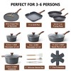 Aoibox 23-Piece Nonstick Cookware Set with Swiss Granite Coating, Healthy Kitchen Cooking Set, Stay-Cool Handles, Induction Compatible - 2 of 4