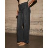 Women's High Waisted Straight Leg Jeans Summer Fall Casual Loose Fit Retro Denim Long Pants with Pockets Comfortable Classic Denim Pants Black S - 3 of 4