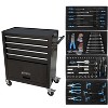 Belatt 4-Drawer Mobile Tool Cabinet - Heavy-Duty Garage Storage, Ball-Bearing Drawers, 4 Wheels with Brakes, Powder-Coated Steel Black - 3 of 4