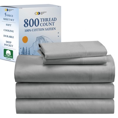 Luxury Bed Sheets Set - 800 Thread Count 100% Cotton Sheets, Deep Pocket, Soft, Cool & Breathable by California Design Den