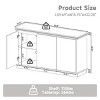 Storage Cabinet With Doors And Shelves, Accent Cabinet With 3 Doors, 55'' Long Wooden Cabinet, Wooden Sideboard With Beaded Trim-Cuddlewood - 4 of 4