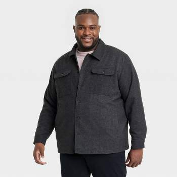 Men's Solid Woven Shirt Jacket - Goodfellow & Co™ Black