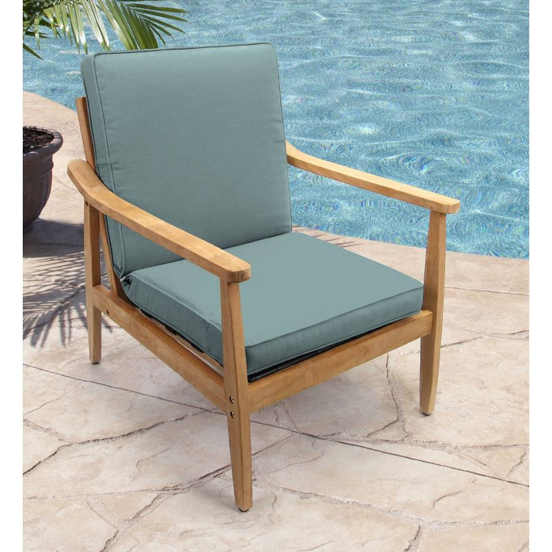 Outdoor Boxed Edge Dining Chair Cushion In Sunbrella Cast Mist - Jordan Manufacturing, 4 of 5
