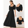 Allegra K Women's Square Neck Ruched Summer Maxi Dresses - 2 of 4