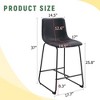 SKRAN Set of 2 Retro Suede Bar Chairs, Modern Minimalist Style with non-slip pads for Bars, and Modern Home Design - 3 of 4