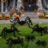 Joyfy 6Pcs Halloween Spider Decoration, Black Hairy Spider Halloween Decorations Outdoor Decor with Red Eyes for Yard Lawn Garden Party Prop - 2 of 4