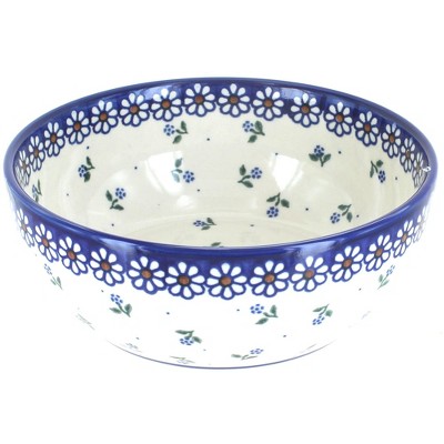 Blue Rose Polish Pottery Jubilee Large Cereal/Soup Bowl