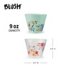 Blush Spring Floral Frosted Cups, Ideal for Cocktails, Mocktails, Lemonade, Iced Tea and More, Perfect for Summer, Birthday Parties, 9 oz, Set of 12 - 3 of 4