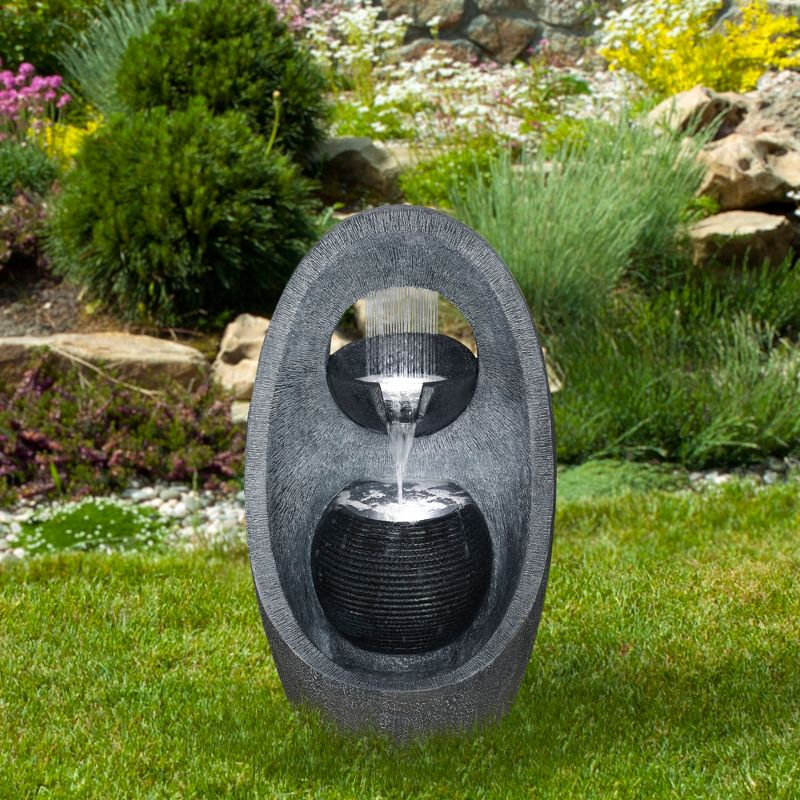Northlight 30" LED Modern Style Outdoor Garden Water Fountain, 2 of 7