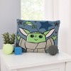 Star Wars The Child Cutest in the Galaxy Blue, Green and Gray, Grogu, Sorgan Frog and Stars Super Soft Decorative Toddler Pillow - 4 of 4