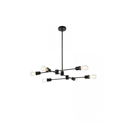 Elegant Lighting Xavier 6 lights pendant in black