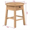 19'' Round Farmhouse Side Table with Drawer and Wood Frame,Natural Accent Nightstand for Living Room or Bedroom-Cuddlewood - 4 of 4