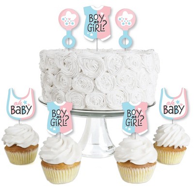 Big Dot Of Happiness Baby Gender Reveal - Dessert Cupcake Toppers - Team Boy  Or Girl Party Clear Treat Picks - Set Of 24 : Target