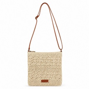 Alilang Textured Woven Crossbody Bag with Adjustable Strap Zip