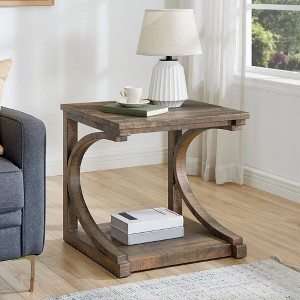 NicBex Modern Unique-Shaped Coffee Table with Storage,Solid Wood Side Table,Center Table for Livng Room,Kitchen - 1 of 4