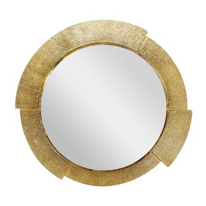 Olivia & May Aluminum Handmade Uneven Frame Wall Mirror with Textured Gold: Modern Novelty, No Assembly Required - 1 of 4