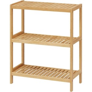 Bamboo Bathroom Shelf, Stand Utility Storage Shelf Multifunctional Bathroom (3-Tier) - 1 of 4