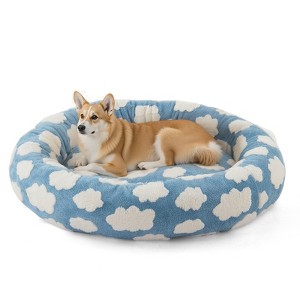 JOEJOY Dog Beds Large Sized Dog - Washable Furry Pet Beds, Round Orthopedic Corduroy Fleece Puppy Beds with Removable Zipper Cover - 1 of 4