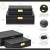 Cheung's Lithos Vintage Rectangular Style Set of 2 Boxes with Stitched Accents & Gold Handles - Black - 2 of 4